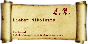Lieber Nikoletta névjegykártya